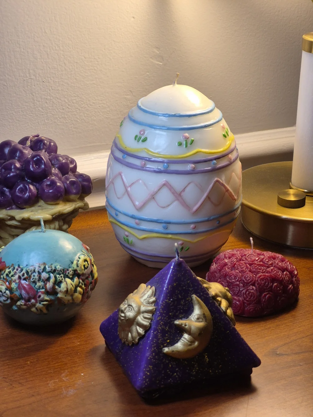 5 Random Candles Easter Egg,heart Shape Flowers,Grape Basket,Pymrid,Round Flower